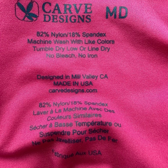 Carve Designs Catalina Striped Tankini Swim Top Pink Plum Shelf Bra Size Medium - Picture 8 of 10